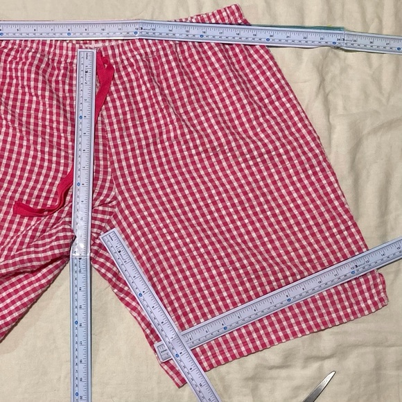 Pink Gingham Seersucker Shorts | Drawstring Waist | Size XL (16-18) | 9” Inseam - Picture 2 of 10